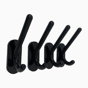 Italian Black Wall Coat Hangers from Con & Con, 1970s, Set of 4-BGP-1325278