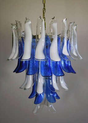 Italian Blue and White Murano Glass Chandeliers, 1980s, Set of 2-MBH-1032481