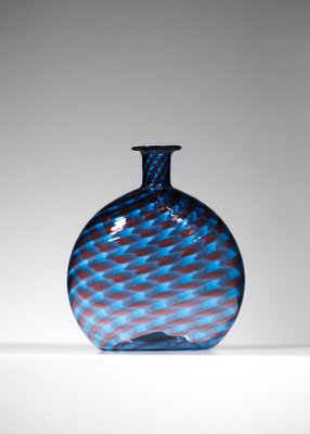 Italian Blue & Red Murano Glass Vase in the Style of Gio Ponti, 1960s-YU-1312253