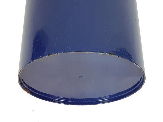 Italian Blue, White & Black Enameled Metal Umbrella Stand, 1960s-RD-1819891