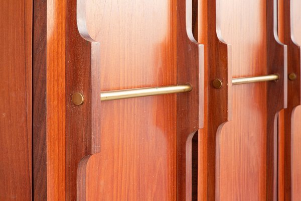 Italian Bookcase in Walnut and Brass, 1960s-ITV-1398871