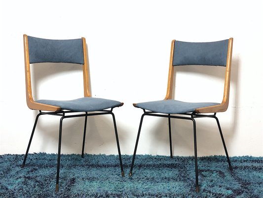 Italian Boomerang Chairs by Carlo De Carli, Italy, 1950s, Set of 2-FQG-1747129