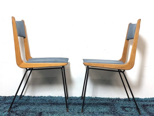 Italian Boomerang Chairs by Carlo De Carli, Italy, 1950s, Set of 2-FQG-1747129