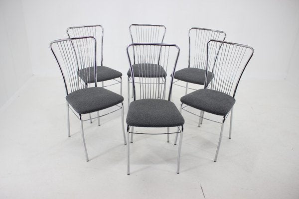 Italian Bouclé Fabric Dining Chairs, 1970s, Set of 6-TZ-1166617