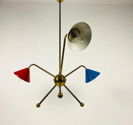 Italian Brass 3-Arm Chandelier from Arredoluce, Italy, 1950s-PUK-1050931