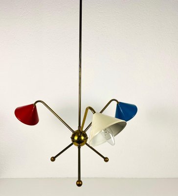 Italian Brass 3-Arm Chandelier from Arredoluce, Italy, 1950s-PUK-1050931