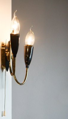 Italian Brass and Bakelite Wall Light, 1950s-JE-857573