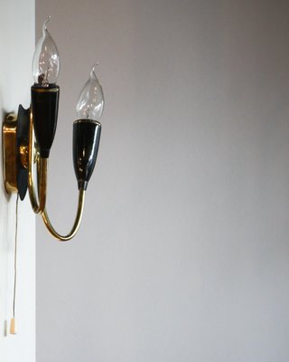 Italian Brass and Bakelite Wall Light, 1950s-JE-857573