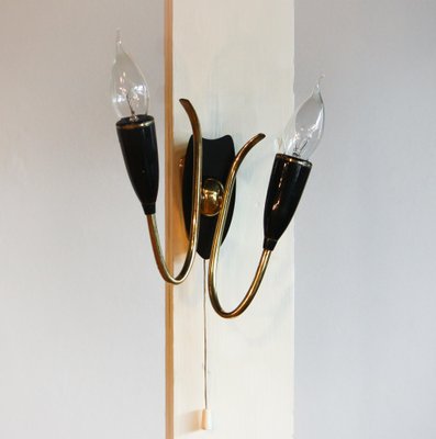 Italian Brass and Bakelite Wall Light, 1950s-JE-857573