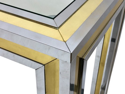 Italian Brass and Chrome Console Table, 1970s-CXC-674239