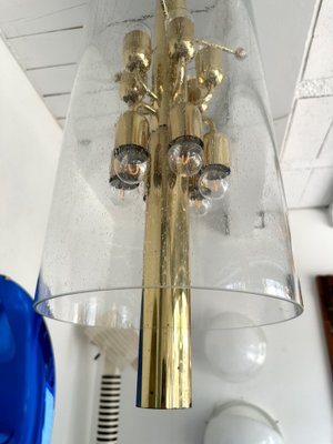 Italian Brass and Glass Bubble Tube Chandelier, 1970s-FUE-1694602