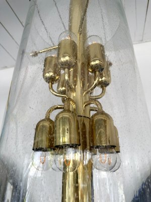 Italian Brass and Glass Bubble Tube Chandelier, 1970s-FUE-1694602