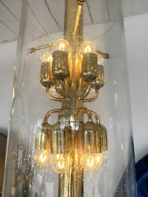 Italian Brass and Glass Bubble Tube Chandelier, 1970s-FUE-1694602