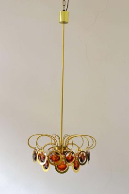 Italian Brass and Glass Chandelier in the Style of Sciolari-SPD-976402