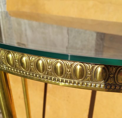 Italian Brass and Glass Console, 1940s-EI-974833