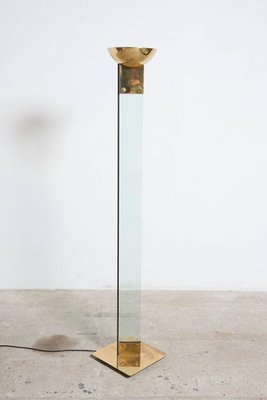 Italian Brass and Glass Laser Floor Lamp by Max Baguara for Lamperti, 1970s-KL-620301