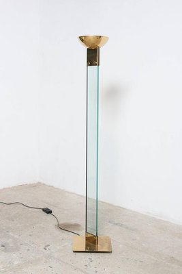 Italian Brass and Glass Laser Floor Lamp by Max Baguara for Lamperti, 1970s-KL-620301