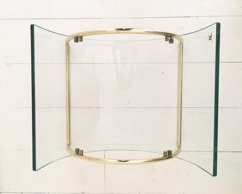 Italian Brass and Glass Magazine Holder from Galotti and Radice, 1970s-LL-1363991