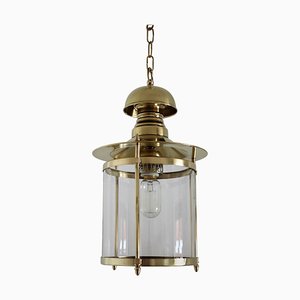 Italian Brass and Glass Pendant Lamp, 1970s-VNE-966084