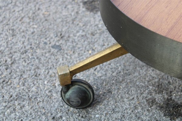 Italian Brass and Steel Serving Bar Cart, 1950s-EH-732044