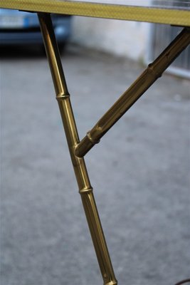 Italian Brass and Wood Shelf, 1950s-EH-675729