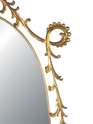 Italian Brass Baroque Style Decorative Wall Mirror, 1960s-RD-2022619