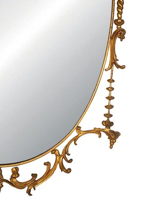 Italian Brass Baroque Style Decorative Wall Mirror, 1960s-RD-2022619