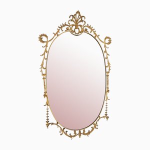 Italian Brass Baroque Style Decorative Wall Mirror, 1960s-RD-2022619