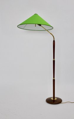 Italian Brass & Beech Floor Lamp, 1940s-NB-604724