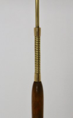 Italian Brass & Beech Floor Lamp, 1940s-NB-604724