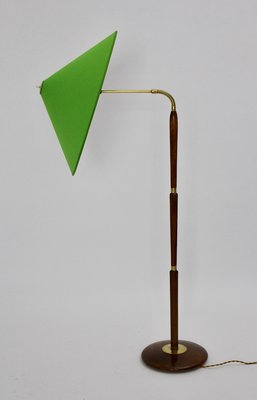 Italian Brass & Beech Floor Lamp, 1940s-NB-604724