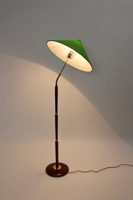 Italian Brass & Beech Floor Lamp, 1940s-NB-604724