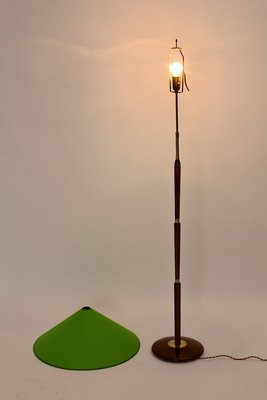 Italian Brass & Beech Floor Lamp, 1940s-NB-604724