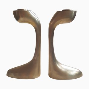 Italian Brass Candleholders, Set of 2-NUX-1442118