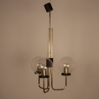 Italian Brass Ceiling Lamp in the Manner of Stilnovo, 1950s-KT-829628