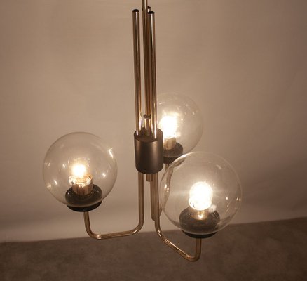 Italian Brass Ceiling Lamp in the Manner of Stilnovo, 1950s-KT-829628