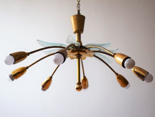 Italian Brass Chandelier by Pietro Chiesa for Fontana Arte, 1940s-VA-1180699