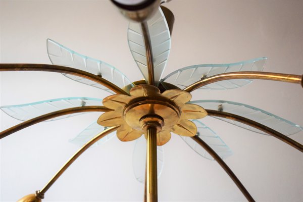 Italian Brass Chandelier by Pietro Chiesa for Fontana Arte, 1940s-VA-1180699