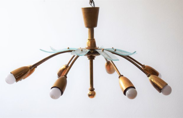 Italian Brass Chandelier by Pietro Chiesa for Fontana Arte, 1940s-VA-1180699