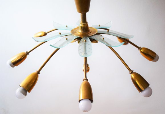 Italian Brass Chandelier by Pietro Chiesa for Fontana Arte, 1940s-VA-1180699