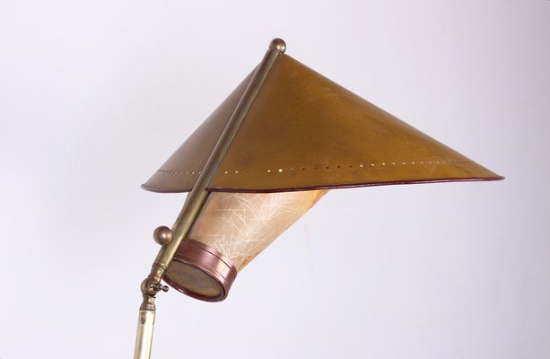 Italian Brass Conical Floor Lamp attributed to Stilnovo, 1950s-EMB-1759542