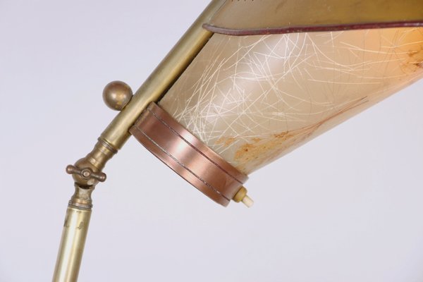 Italian Brass Conical Floor Lamp attributed to Stilnovo, 1950s-EMB-1759542