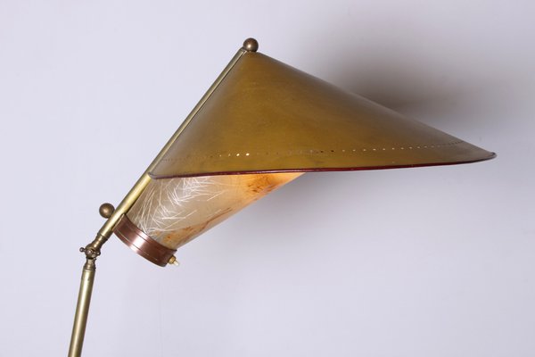 Italian Brass Conical Floor Lamp attributed to Stilnovo, 1950s-EMB-1759542