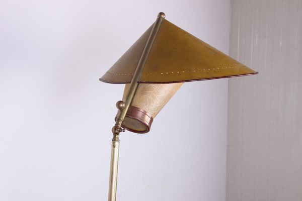 Italian Brass Conical Floor Lamp attributed to Stilnovo, 1950s-EMB-1759542