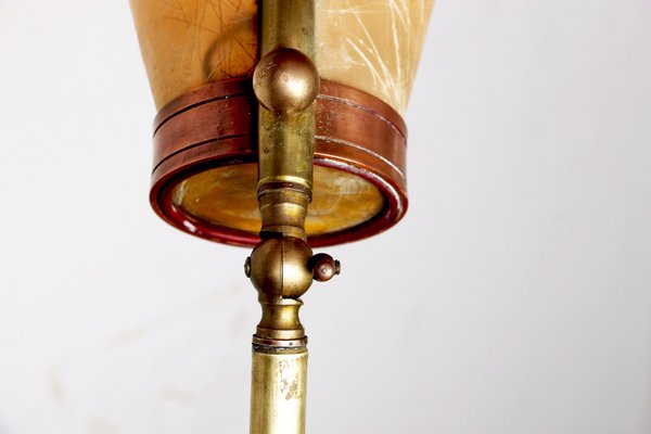 Italian Brass Conical Floor Lamp attributed to Stilnovo, 1950s-EMB-1759542