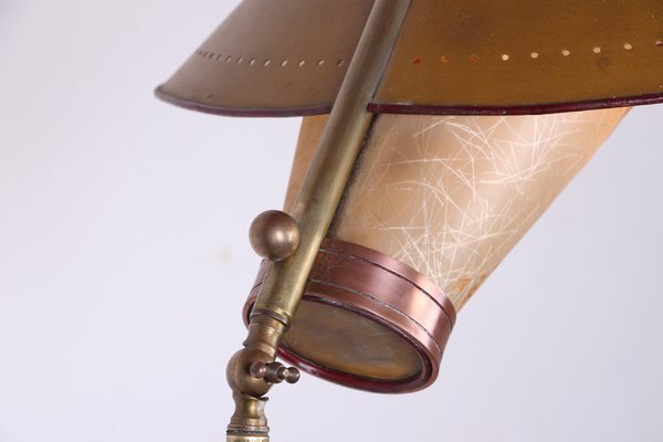 Italian Brass Conical Floor Lamp attributed to Stilnovo, 1950s-EMB-1759542