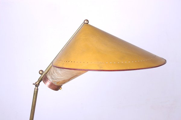 Italian Brass Conical Floor Lamp attributed to Stilnovo, 1950s-EMB-1759542