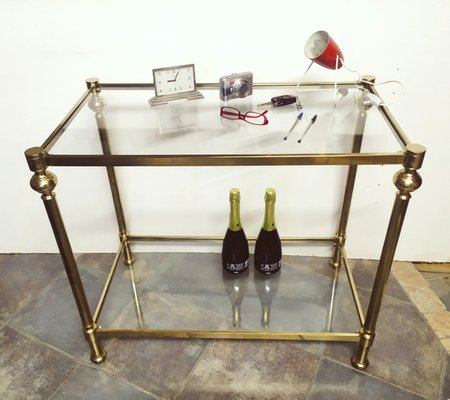 Italian Brass Console, 1970s-EI-2028935