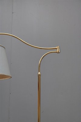 Italian Brass & Fabric Floor Lamp, 1950s-EH-807353