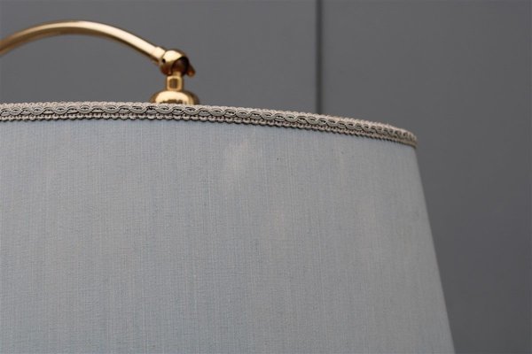 Italian Brass & Fabric Floor Lamp, 1950s-EH-807353